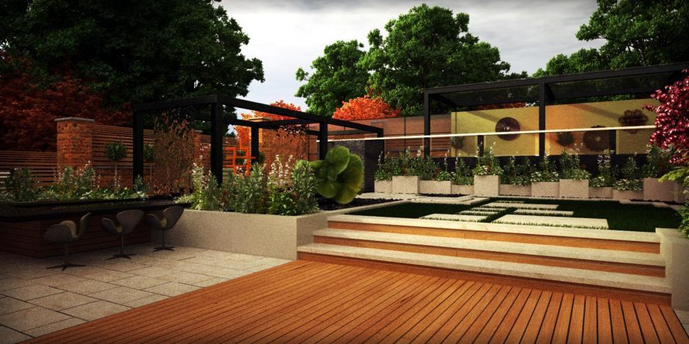 nowoczesny ogrod - wizualizacja - projekt, zdjęcie 3