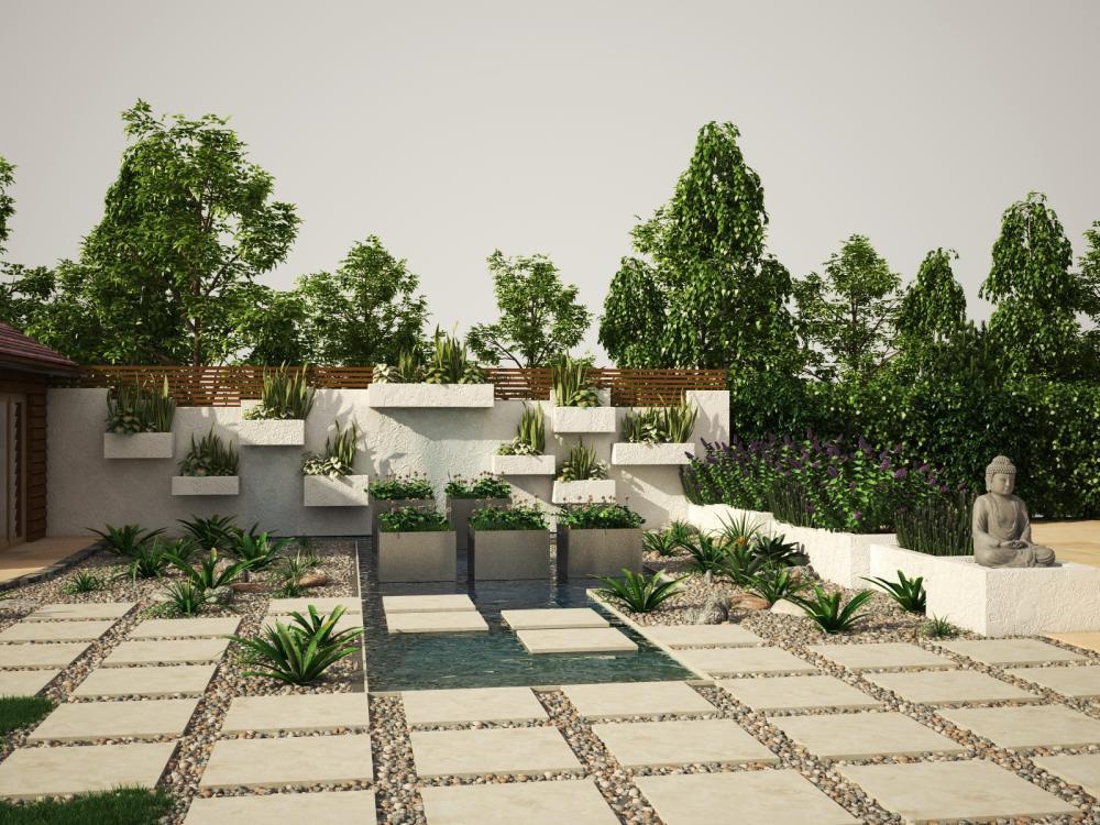 nowoczesny ogrod - projekt - wizualizacja maj - 2013, zdjęcie 3