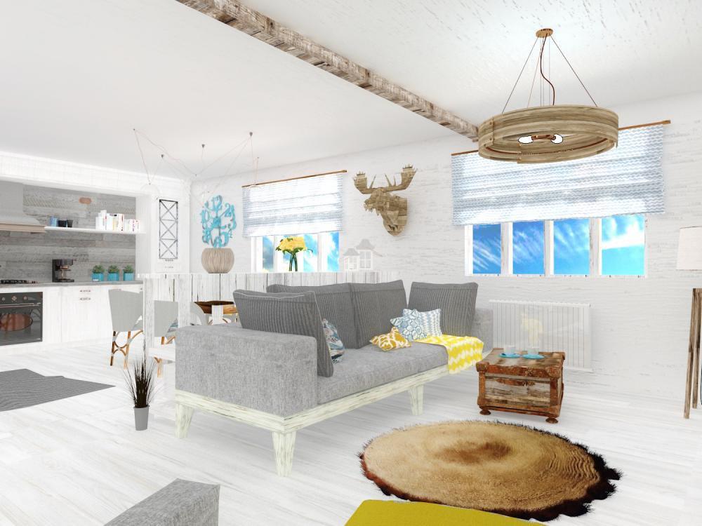 Skandynawski salon z elementami vintage, zdjęcie 12