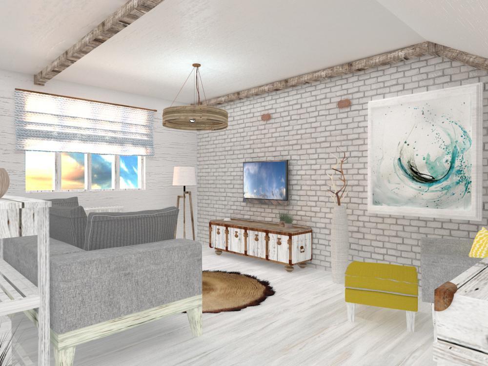 Skandynawski salon z elementami vintage, zdjęcie 11