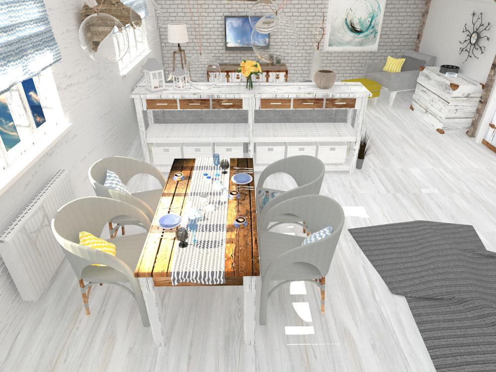 Skandynawski salon z elementami vintage, zdjęcie 4