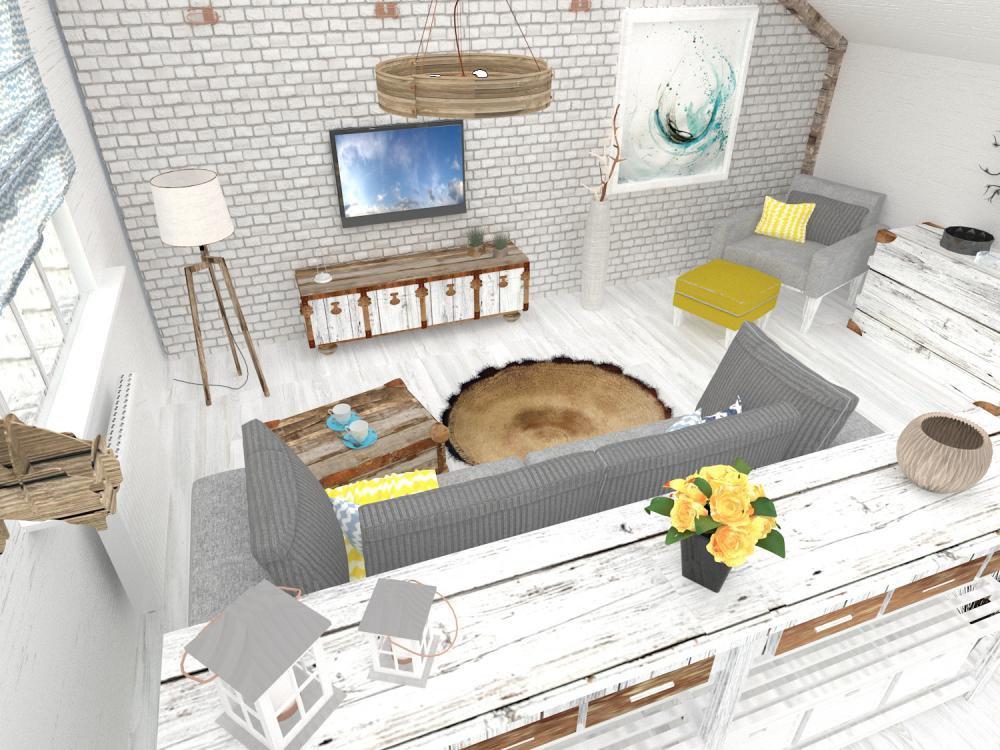 Skandynawski salon z elementami vintage, zdjęcie 16