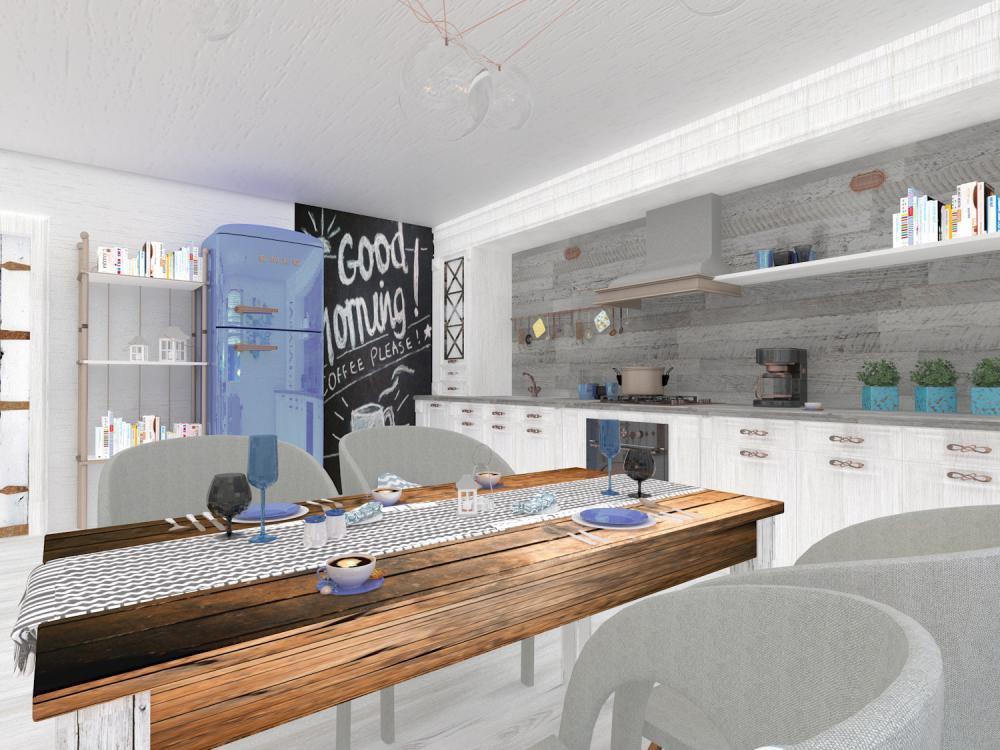 Skandynawski salon z elementami vintage, zdjęcie 3