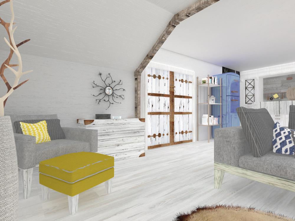 Skandynawski salon z elementami vintage, zdjęcie 14