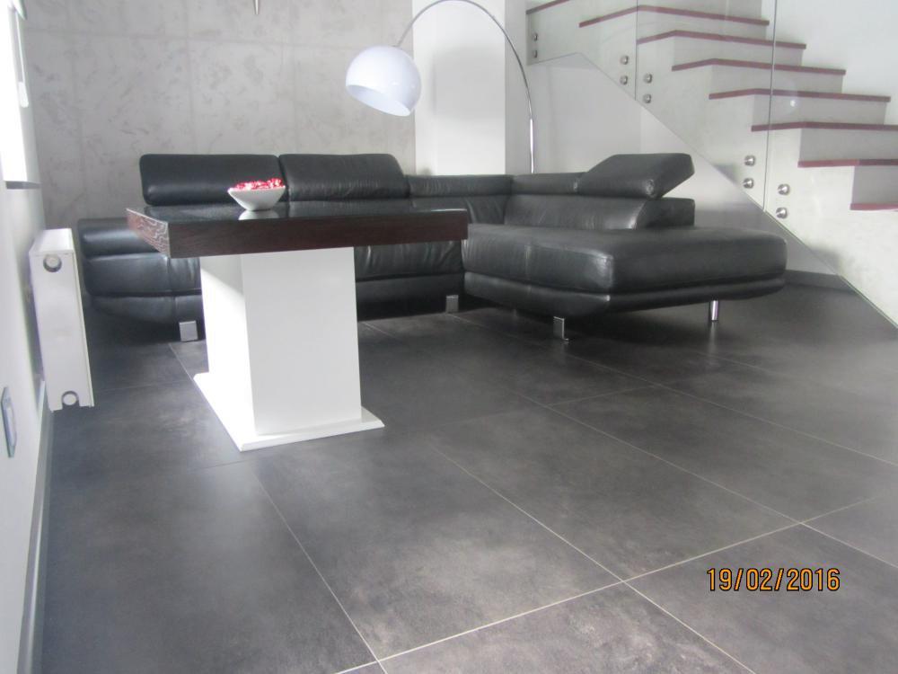 Salon nowoczesny z płytką Paradyż Taranto grafit , zdjęcie 3
