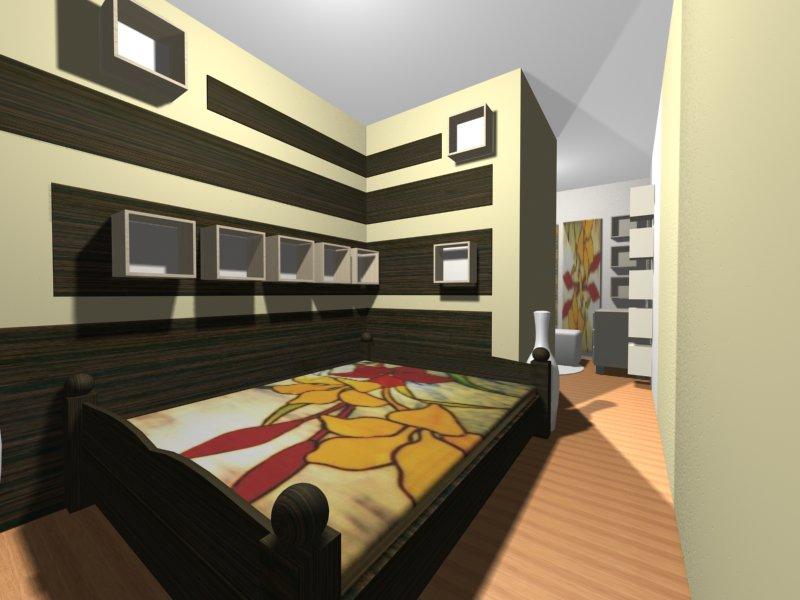 sypialnia w bloku w nietypowym pokoju