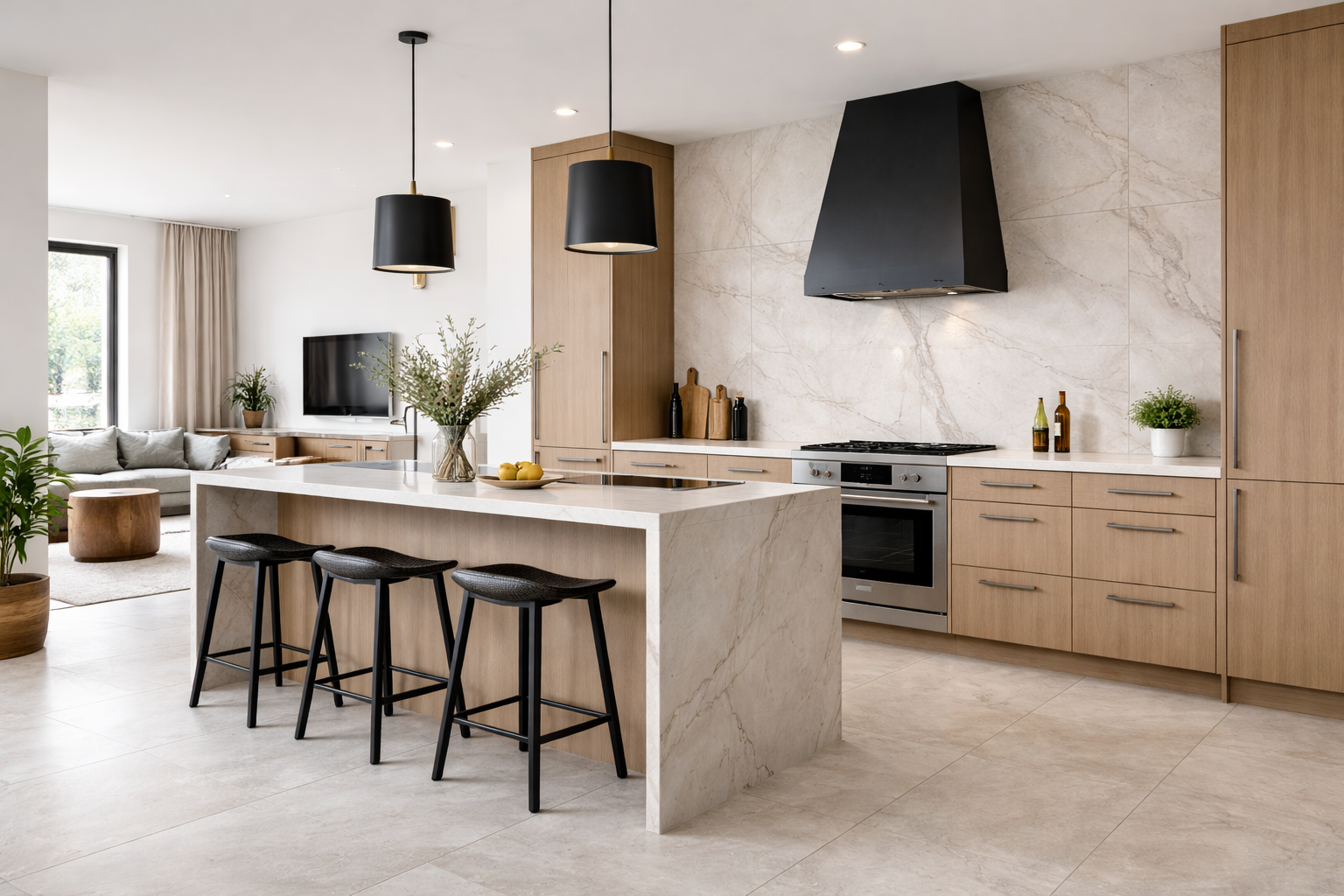 płytki wielkoformatowe w kuchni