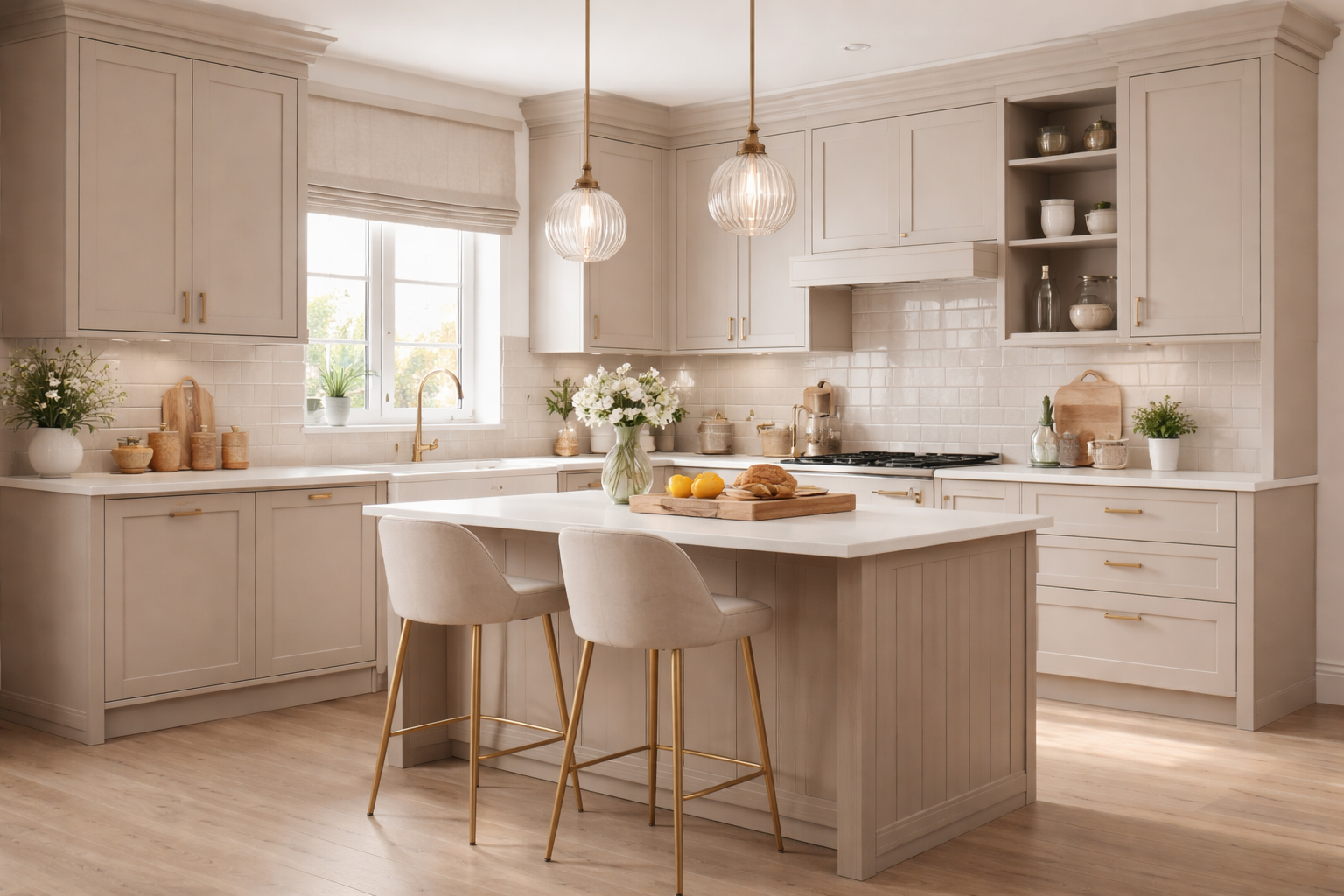 Jakie płytki pasują do kaszmirowych frontów?