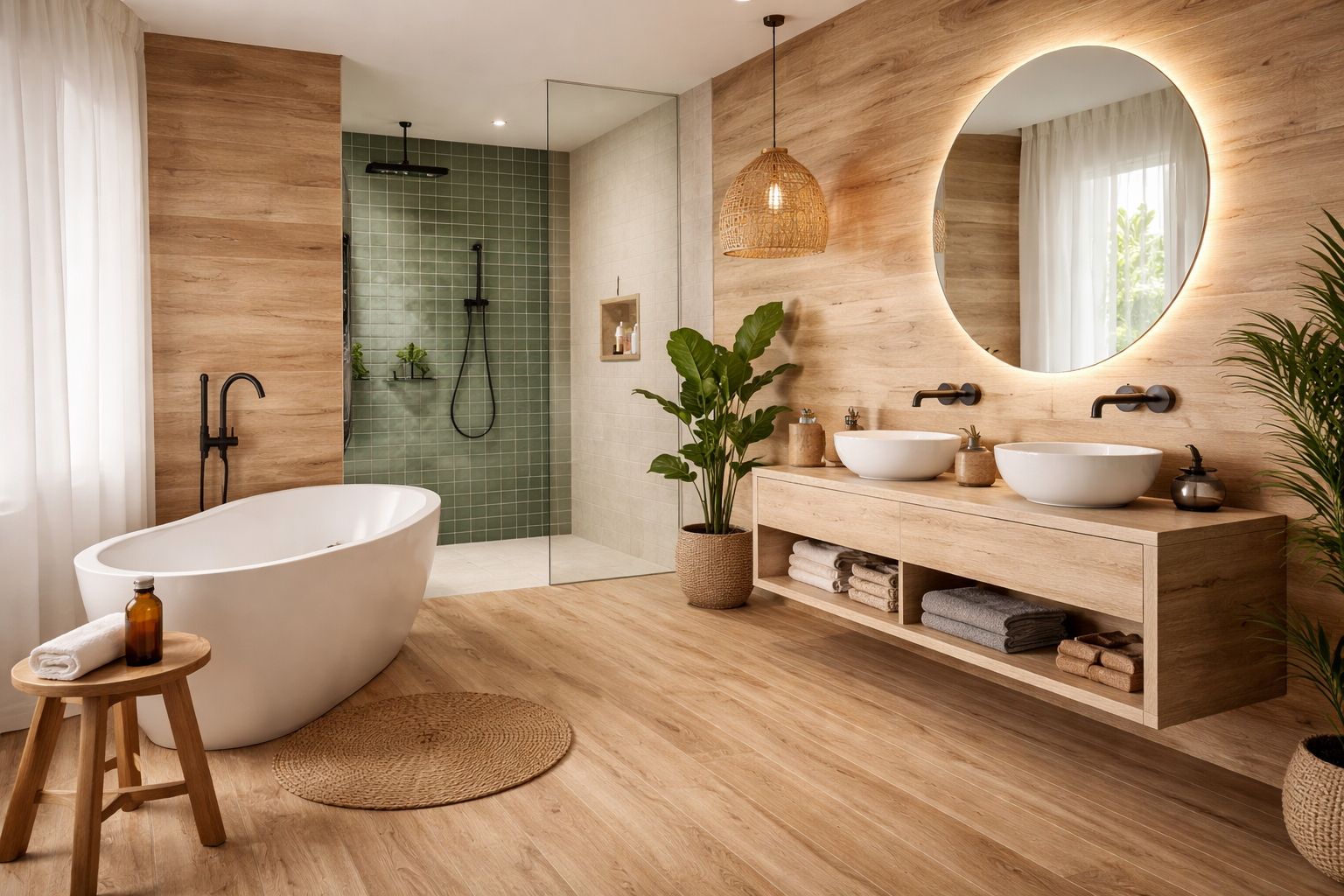 Płytki drewnopodobne do łazienki – ciepło drewna tam, gdzie rządzi woda