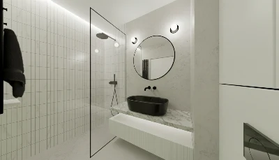 Wirtualna wizualizacja AI - Mainzu Ceramica Wynn Marble płytka ścienna 15x30  na ścianie