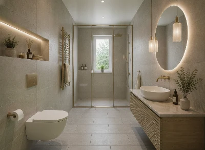 Wirtualna wizualizacja AI - Tubądzin Torano Grey gres mat rektyfikowany 59.8x119.8x0.8  na podłodze