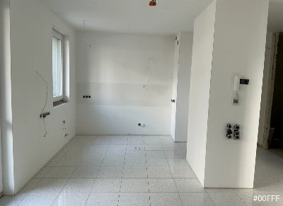 Wirtualna wizualizacja AI - Marazzi Pinch White M8DR gres rektyfikowany 60x120  na podłodze
