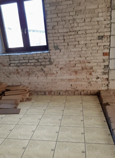 Wirtualna wizualizacja AI - Mainzu Ceramica Milano Crema płytka podłogowa 20x20  na podłodze