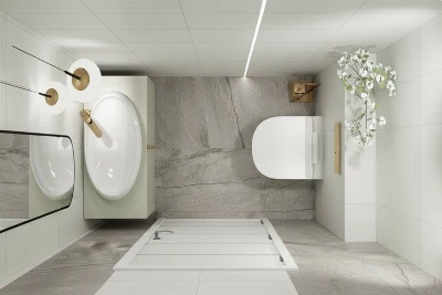 Wirtualna wizualizacja AI - Marazzi Grande Stone Look Silver Root Grey Naturale Rettificato MP49 60x120  na podłodze