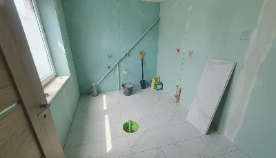 Wirtualna wizualizacja AI - Geotiles ONI White gres Mate rektyfikowany 60x120  na podłodze
