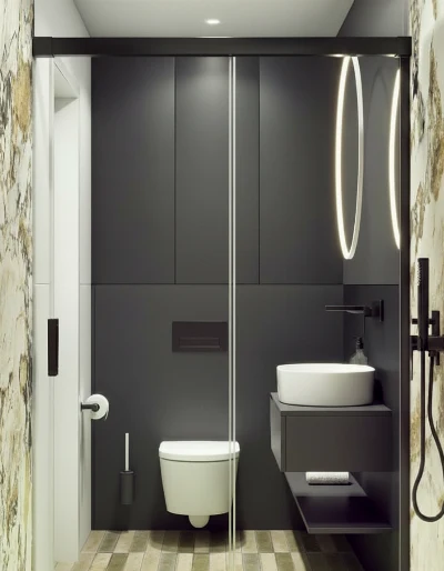 Wirtualna wizualizacja AI - Marazzi Lume Musk M6RS gres 6x24  na podłodze