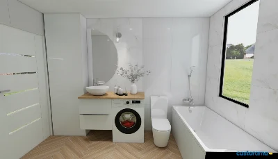 Wirtualna wizualizacja AI - Eco Ceramic Loire Maple gres rektyfikowany 60x120  na podłodze