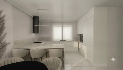 Wirtualna wizualizacja AI - Marazzi Sandy Stone Ivory MFA6 gres rektyfikowany 60x120  na podłodze