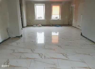 Wirtualna wizualizacja AI - Geotiles Crash Beige gres poler rektyfikowany 30x60  na podłodze