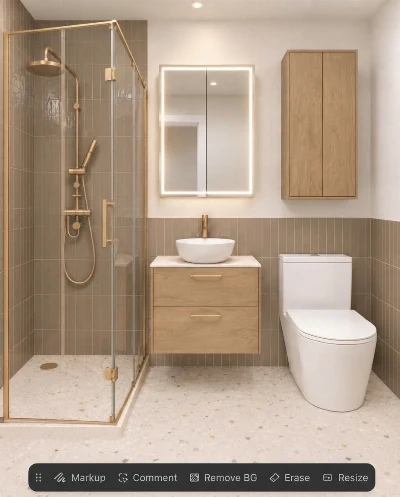 Wirtualna wizualizacja AI - Pamesa Ceramica Doria Sabbia gres rektyfikowany 60x60  na podłodze