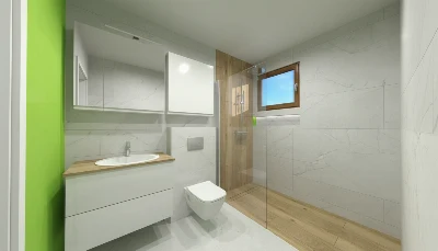 Wirtualna wizualizacja AI - Import Liceo Bianco gres mat+Carving rektyfikowany 60x120  na ścianie