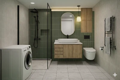 Wirtualna wizualizacja AI - Emigres Trento Blanco gres lappato rektyfikowany 60x60  na podłodze