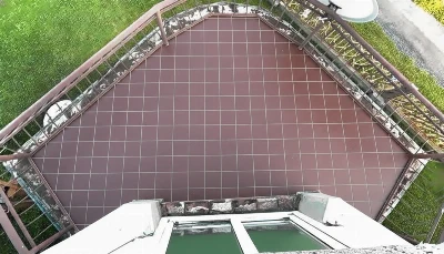 Wirtualna wizualizacja AI - Cerrad Country Wiśnia gładka mat płytka podłogowa 30x30  na podłodze